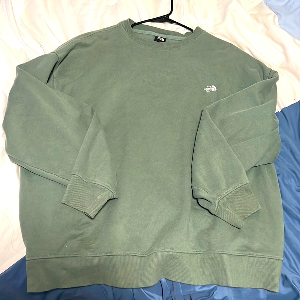 Army Green North Face Crewneck